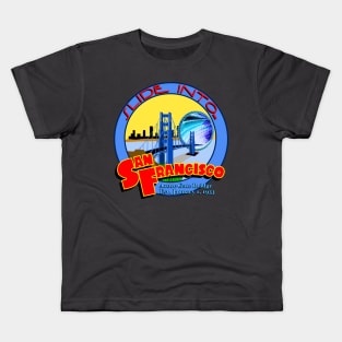 Slide Into San Francisco with Sliders Azure Gate Bridge Kids T-Shirt